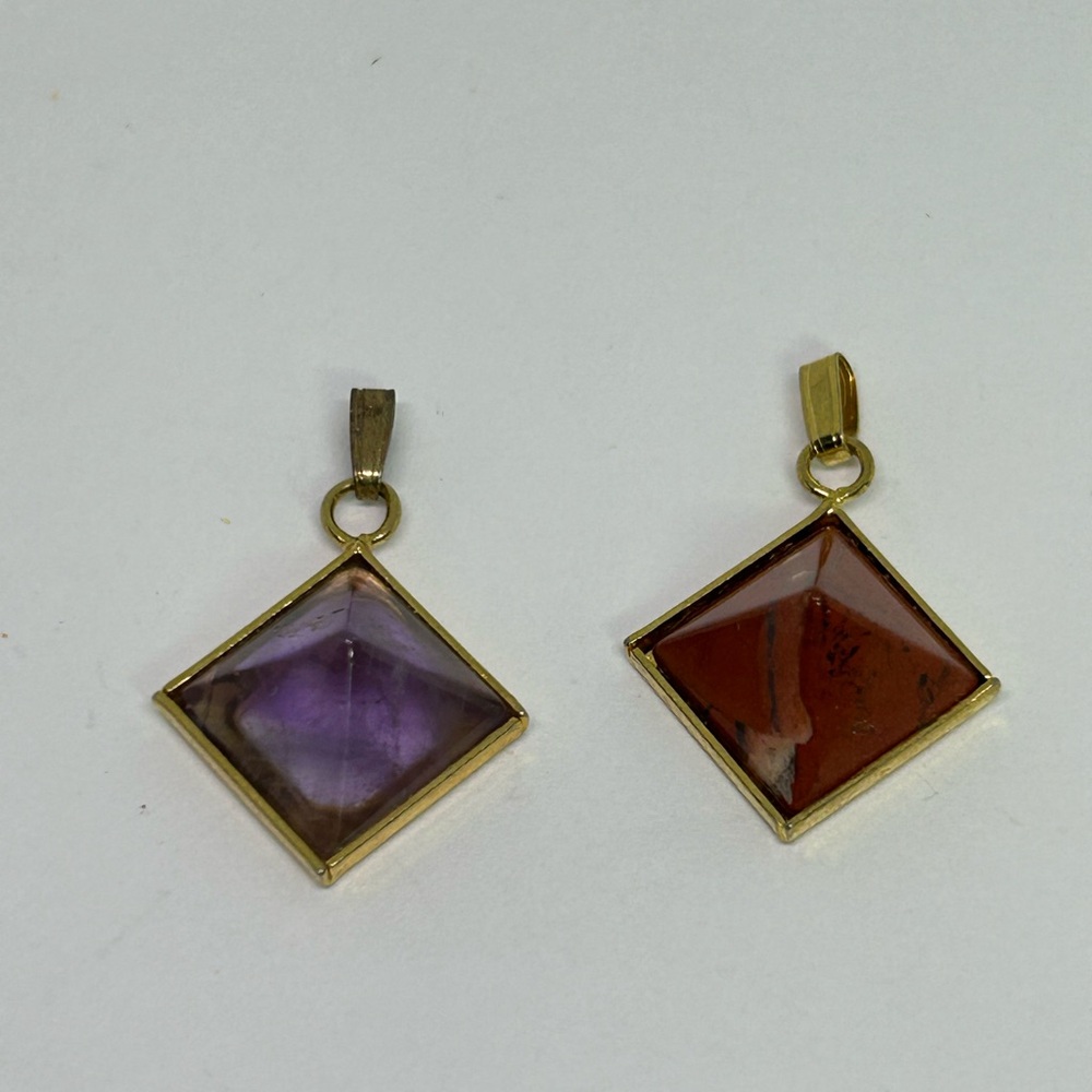 Elegant Gold and Purple Pendant Set